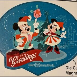 Disney Parks WDW Holiday Greetings Mickey and Minnie Mouse Magnet
